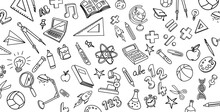 Back To School Hand Drawn, Doodle And Vector Illustration Icons Set.