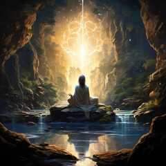Wall Mural - ethereal illumination: the source of spirituality