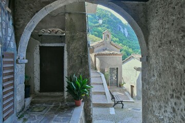 Sticker - The historic village of Cervara di Roma, Italy.