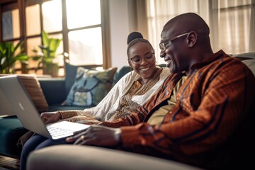 Poster - Illustration of diverse ethnic modern couples - Different ages - Created with generative ai 