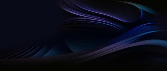 Aufkleber - 3D Abstract curve background in media accompaniment sound wave making concept. communication, development, idea, identity, work, internet- 3d Rendering
