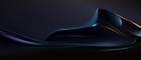 Aufkleber - 3D Abstract curves background that flows in geometric concepts with music spectrum technology. quantum, communication, development, idea, identity, work, internet- 3d Rendering