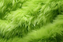 Abstract Lime Green Artificial Fluffy Background. Carpet Or Rug