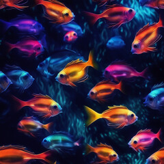 colorful fish swimming in the aquarium