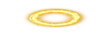 Golden Angel halo ring saint aureole icon. Holy ring angel halo with lightning. Golden nimbus circle realistic element on transparent background.