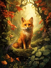 Wall Mural - fox in jungle