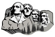 Mount Rushmore Vector Illustration on White Background