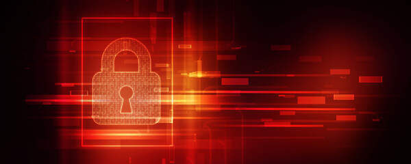 2d illustration Safety concept: Closed Padlock on digital background
