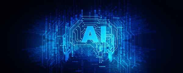 2d illustration Artificial Intelligence (AI) concept
