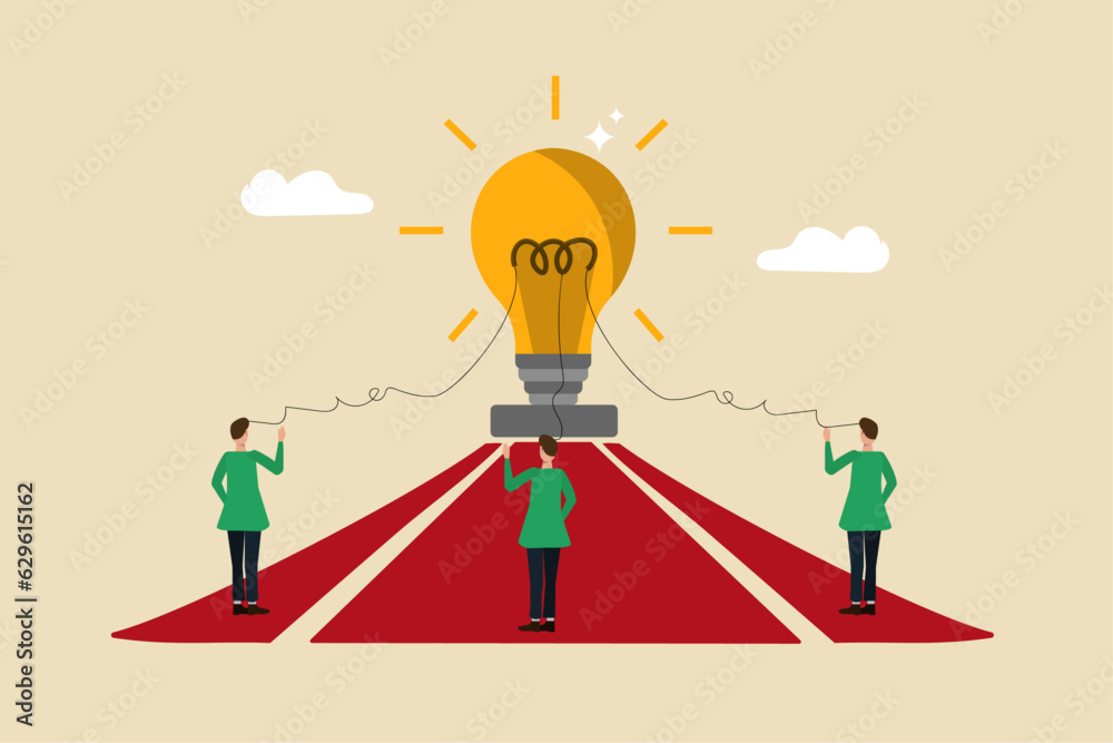 Brainstorming for new idea, teamwork collaboration for business goals ...