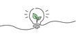 © Natvc - one line bulb with leaves. eco friendly concept. PNG image transparent background