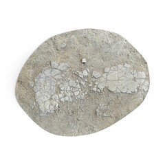 Poster - 3D render of a realistic gray stone isolated on the white background