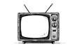 © Artem - Retro television vector illustration. Engraving style ink sketch.