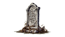 Gravestones With RIP Inscriptions, Adding An Eerie Atmosphere To Any Scene, Halloween Gravestones, Tombstones, Resting Place, Cemetery Decor