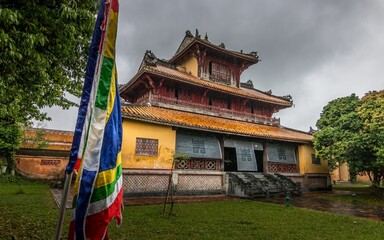 Canvas Print - Entrance to Hien Duc Mon, a historical landmark located in Hue, Vietnam, is seen in this image