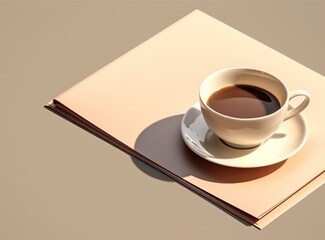 Minimalist background with cup of coffee