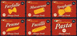 set of retro advertising posters for pasta