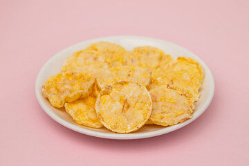 Sticker - Corn cakes,corn cookies on small plate