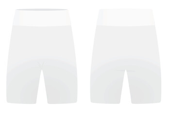 Canvas Print - White woman cycling shorts. vector illustration