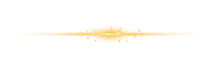 Wall Mural - Yellow horizontal lens flares. Laser beams, horizontal light rays. Beautiful light flares. Glowing streaks on transparent background. PNG.