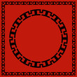 Asian style premium pattern with circle and frame