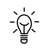 Fototapeta  - Hand drawn bulb line. Trendy stroke signs for website, apps and UI.