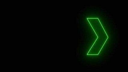Poster - Green Colored Directions Lamp animated video. Glowing arrow pointers icon. Colorful and shining neon arrows and light sign.