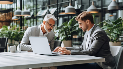 Canvas Print - business people working together in a cafe