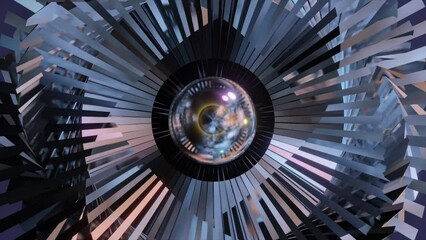 Wall Mural - abstract background 3d animation shiny futuristic composition made of geometric elements transforms 