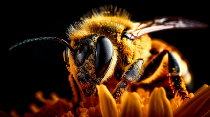 Wall Mural - bee on flower