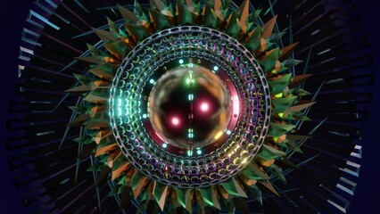 Wall Mural - abstract background 3d animation shiny futuristic composition made of geometric elements transforms 