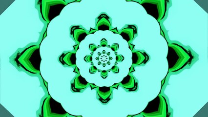 Poster - Mandala-style pattern with rotating petals. Design. Beautiful rotating pattern with mirror effect. Hypnotic pattern with rotating repeating ornament