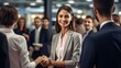 Successful partnership,Businesswomen handshaking in office, women at job