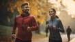 © Banana Images - Runners, man and woman in the street, run or training with progress, health and wellness