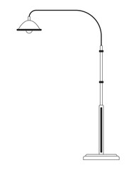 Poster - Streetlight lamp post flat monochrome isolated vector object. Street light pillar. Streetlamp. Editable black and white line art drawing. Simple outline spot illustration for web graphic design