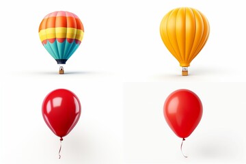 Poster - balloons set isolated on white background.