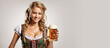 Attractive Blonde Woman at Oktoberfest With Beer