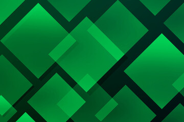 Sticker - Abstract Green square shapes background design with dark backdrop. Modern green abstract wallpaper