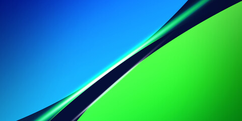 Poster - Green and blue abstract background with glowing and shining shapes, wallpaper. Modern gradient colors landscape backdrop