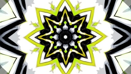 Poster - Colorful shimmering floral pattern moves. Motion. Flower mandala moves and pulsates to rhythm of music. Pulsating pattern shimmers with colorful colors