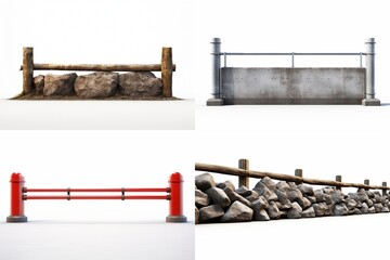 Poster - set of barriers isolated on white background.