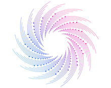 Design Elements. Wave Of Many Purple Lines Circle Ring. Abstract Vertical Wavy Stripes On White Background Isolated. Vector Illustration EPS 10. Colorful Waves With Lines Created Using Blend Too