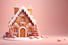 Christmas Gingerbread House. Mockup.