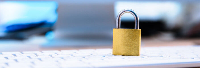 Canvas Print - lock in computer keyboard