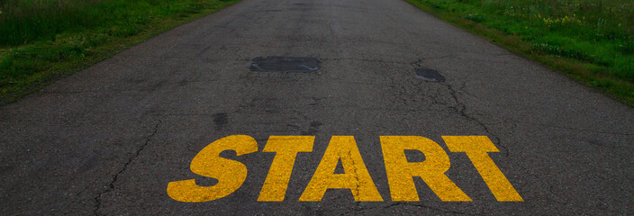 start text on road