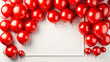 Leinwandbild Motiv  bunch of round red ballons framing a white spuare frame for copy space  