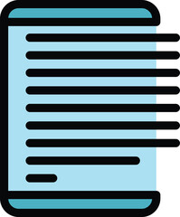 Poster - Virtual reading icon outline vector. Online book. Study read color flat