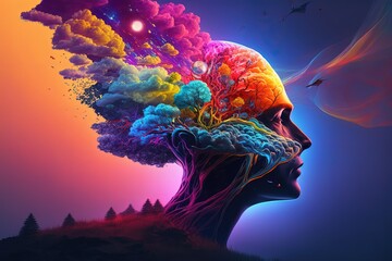 Wall Mural - Surreal head of mother nature. Generative AI
