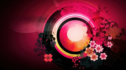 Oriental abstract round pattern. Generative AI

