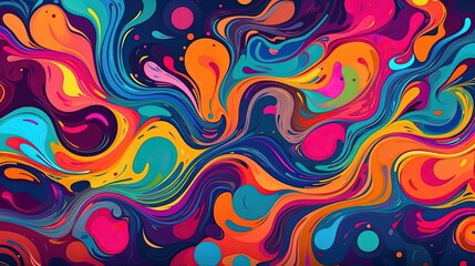 Wall Mural - Liquid psychedelic pattern. Generative AI